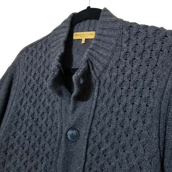 Progetto Uomo Grey Knit Cardigan Men's XL - Picture 3 of 11